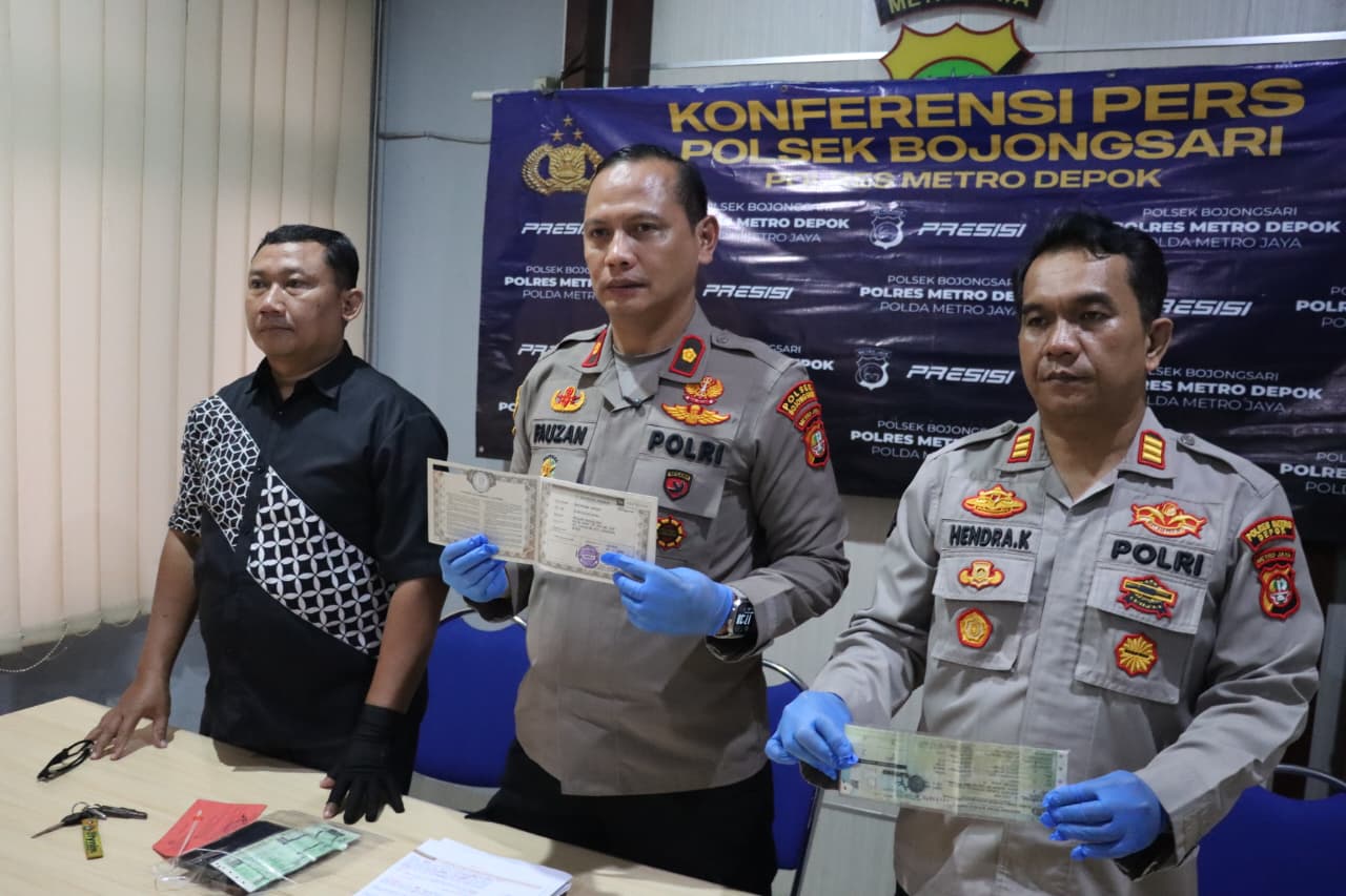 Polsek Bojongsari Berhasil Ungkap Dua Kasus Kejahatan, Pelaku Penipuan Modus Pinjam Motor dan Curanmor Diamankan
